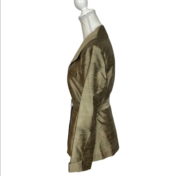 Classiques Entier Atelier 100% Silk Gold Belted Button Down Shirt Size Small - Picture 3 of 10